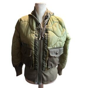 Riley Reworked Military Bomber Hoodie, Airbourne Tactical Quilted Jacket, Small